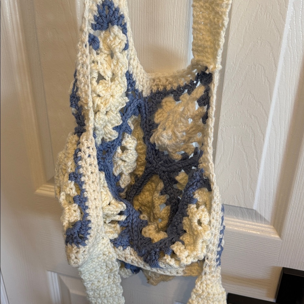 Hand Crocheted Granny Square Tote Bag - Picture 3 of 3